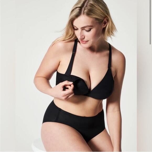 Spanx Black Bra-llelujah! Mama Nursing Bra Size Large - Picture 1 of 13